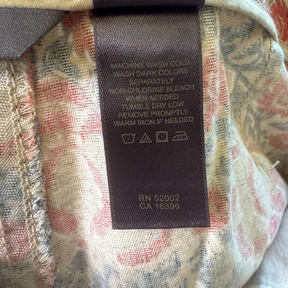 Liz Claiborne Audra Crop Pant Women's 10 Orange Navy Tan Classic Fit Pockets - Picture 7 of 13